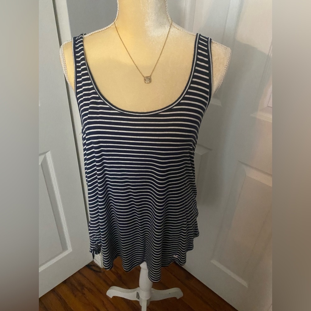 Hollister striped tank with string back details
